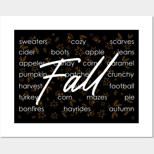 Funny Fall Words Autumn Thanksgiving Fall Graphic Thankful Posters and Art